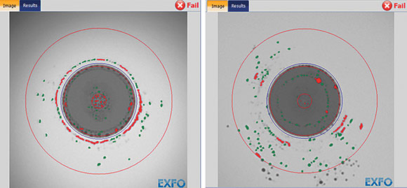 Figure 3. Measurement of fibre 3, connector 6 using an FIP-435B LC/UPC tip and ConnectorMax2 software.